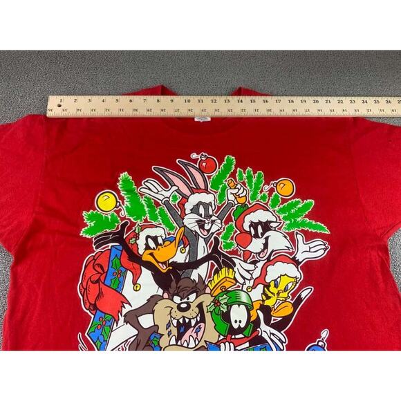 VINTAGE 1994 Looney Tunes XL Christmas Single Stitch Graphic Rap T Shirt - Picture 7 of 9
